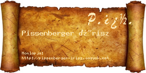 Pissenberger Írisz névjegykártya